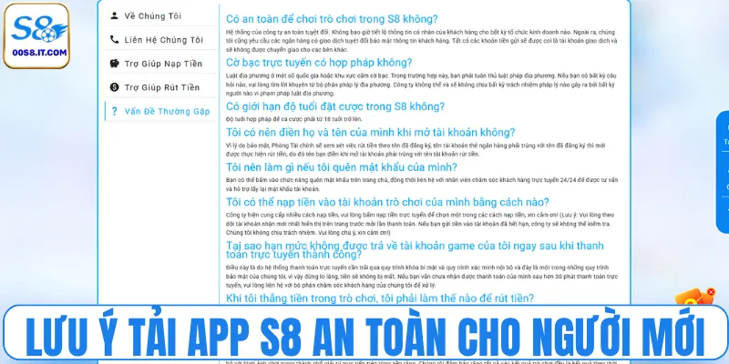 Lưu ý tải app S8 an toàn cho người mới